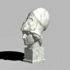 Testa di statua di pietra Athena