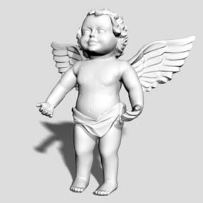 西洋の赤ちゃん天使像 3D モデル