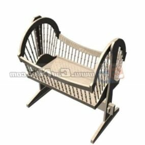 Wooden Baby Swing Crib Cradle 3d model