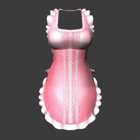 Rygløs Baby Doll Dress Fashion 3d-model