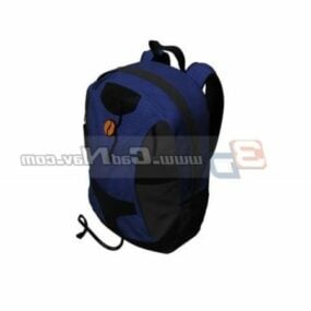 Black Backpack School Bag 3d model
