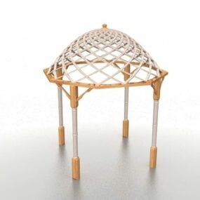 Przydomowa drewniana altana Pergola Model 3D