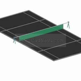 Svart badmintonbana 3d-modell