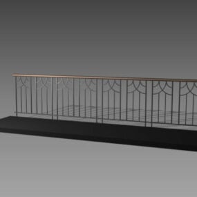 Modello 3d di progettazione della ringhiera del balcone di casa
