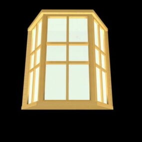 نموذج ثري دي لإضاءة الجدار على شكل نوافذ
