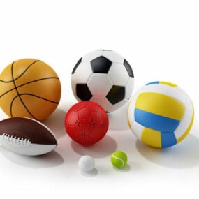 Combinación de pelotas deportivas modelo 3d