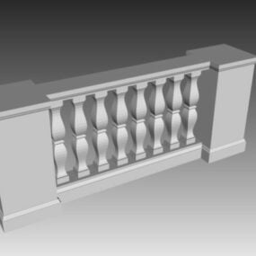 홈 난간 난간 동자 난간 3d 모델