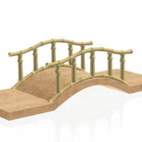 Pont de bambou de jardin paysager modèle 3D