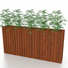 Modelo 3d de plantador de bambu ao ar livre