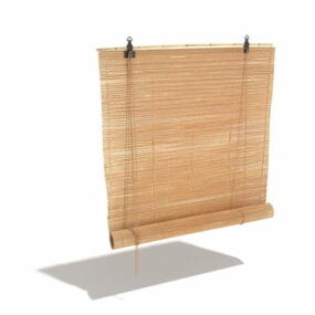 3D-Modell eines herunterrollbaren Fenstervorhangs aus Bambus