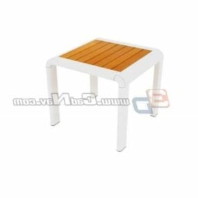 Bamboo Square Stool Furniture 3d model