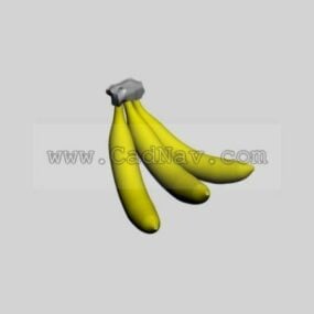 Modelo 3d de fruta de plátano verde