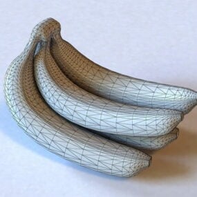 Modelo 3D de fruta banana com alto detalhe