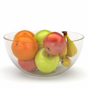 केला सेब संतरे फल 3डी मॉडल