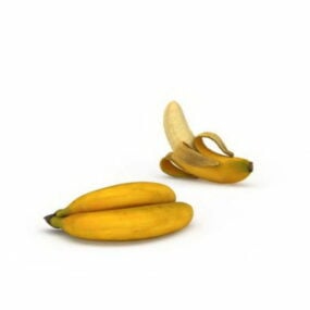 On Table Banana Fruits 3d model