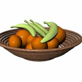 Zestaw owoców cytrynowych na koszyku Model 3D