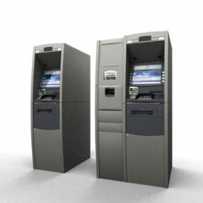 דגם תלת מימד של מכונות כספומט בבנק עומד