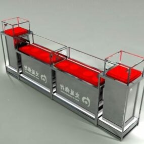 銀行カウンターのデザイン 3D モデル