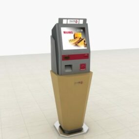 3D model stojícího bankovního servisního terminálu