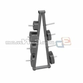 Gym Equipment Barbell Plate Rack 3d model