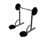 Gym Barbell With Plates On Rack