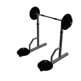 Gym Barbell With Plates On Rack 3d model