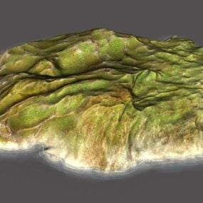 3D model krajinné scény z pustého ostrova