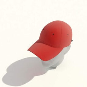 Modelo 3d do chapéu vermelho de beisebol
