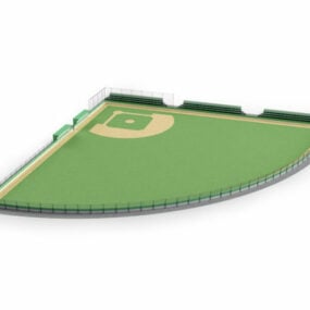 3д модель спортивного открытого бейсбольного парка