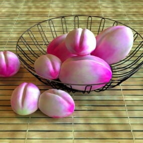 Basket Of Peaches 3d model