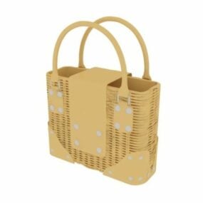 Nature Material Basket Weave Handbag 3d model