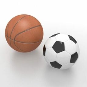 Mô hình 3d bóng rổ và bóng đá