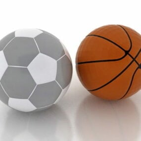 Ballon de football de basket-ball modèle 3D