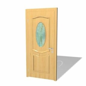 تصميم باب الحمام الخشبي نموذج ثلاثي الأبعاد