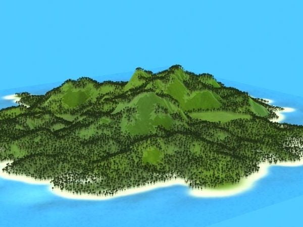 Landscape Tropical Island免费3D模型- .3ds - Open3dModel
