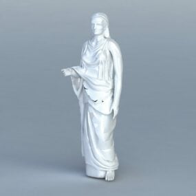 3д модель красивой женщины в западной статуе