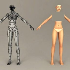 Modelo 3d de corpo feminino de beleza