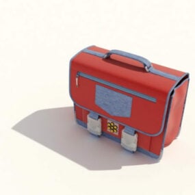 กระเป๋าถือเครื่องสำอางสีแดงแบบ 3 มิติ