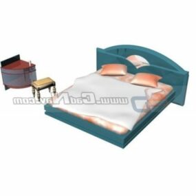 غرفة نوم تصميم حديث سرير مزدوج نموذج ثلاثي الأبعاد