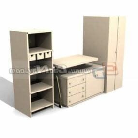 Unit Dinding Lemari Furnitur Kamar Tidur model 3d