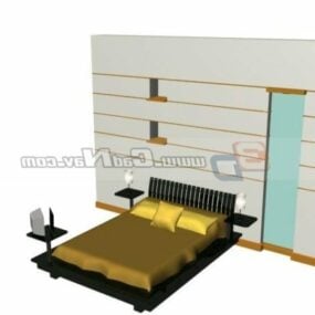غرفة نوم سرير مزدوج مجموعة أثاث نموذج ثلاثي الأبعاد