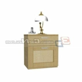Hotel Bedside Cabinets And Lamp 3d model