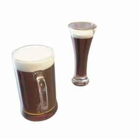 Glas ølkrus 3d-model