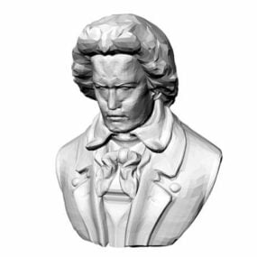 Statue en pierre du buste de Beethoven modèle 3D