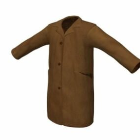 ملابس رجالية معطف غطاء بيج موديل 3D
