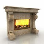 Beige Marble Stone Fireplace