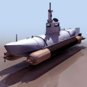 Embarcación Biber Submarino enano alemán modelo 3d