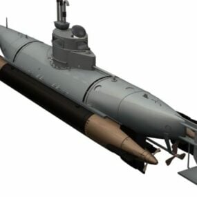 โมเดล 3 มิติของเรือดำน้ำ Biber Midget Submarine