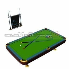 Sport Billiard Table With Billiard Cue 3d model