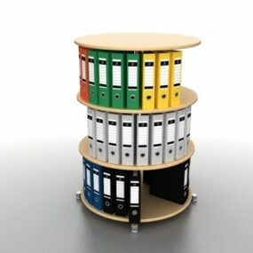 Store Binder Carousel Storage Rack 3d model